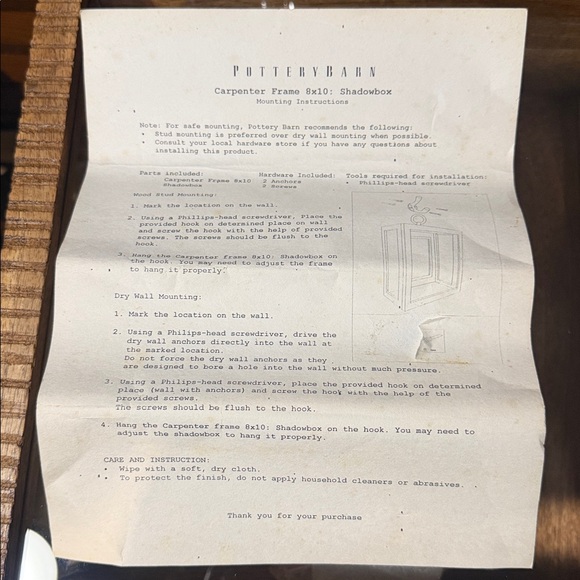 Pottery Barn Carpenter Shadow Box With 8 x 10 Frame. RARE - Picture 11 of 12